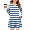 Girls' Long Sleeve Dress - Color Pocket Dress