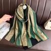 Brand Women Silk Scarf Female Stripe Foulard Femme Pashmina Shawls And Wrap Big Size Scaves Beach Towel Bandana Muslim Hijab
