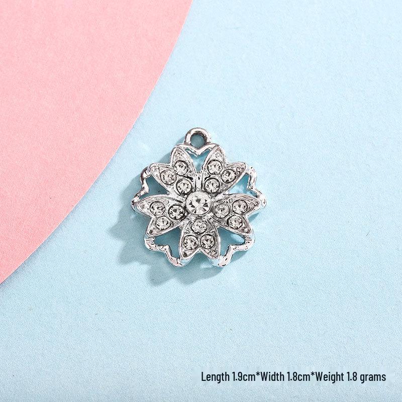 Snowflake Rhinestone Charm Pendant for DIY Jewelry: Christmas Alloy Accessory for Women’s Bracelets, Necklaces, and Earrings