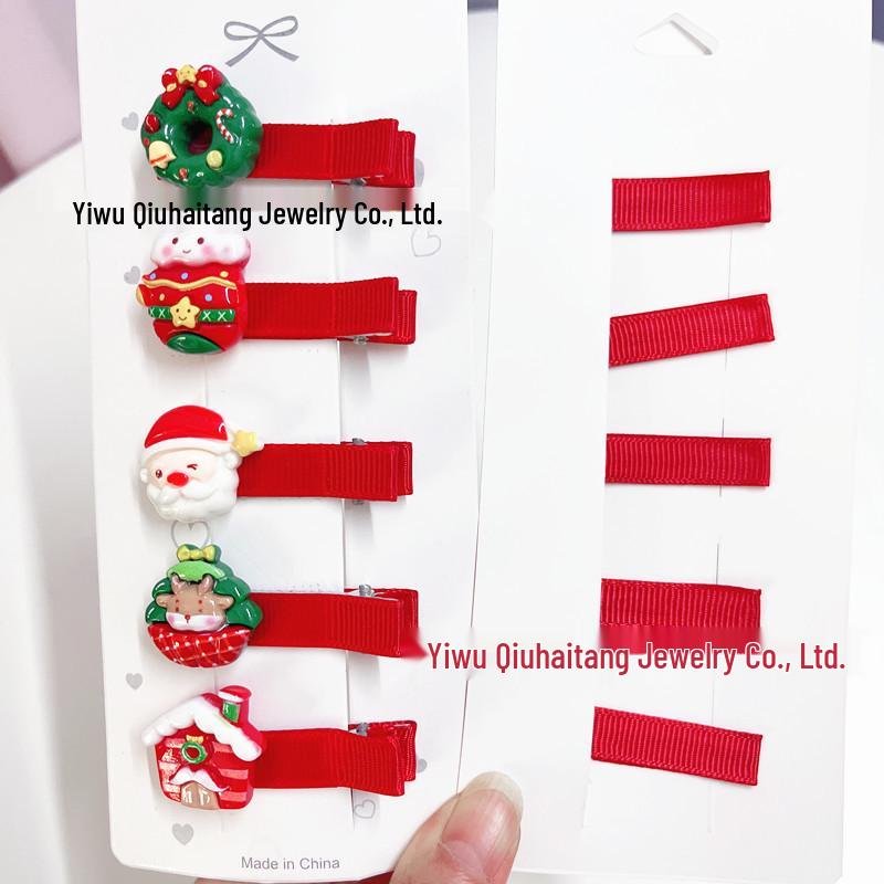 Christmas Hair Clip & Headband Set: Antlers, Snowman, Santa Claus Party Accessories