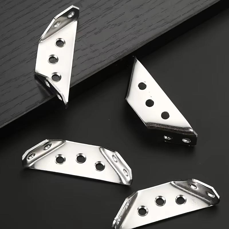 4/10set Corner Brackets Stainless Steel Furniture Angle Shelf Connector Cabinet Support Fixing Frame Corner Brace with Screw