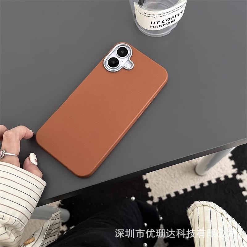 Applicable To iPhone11promax Plain Leather Pattern Mobile Phone Case Apple 11 Leather Ultra-thin Tpu All-inclusive Anti-drop Sheath