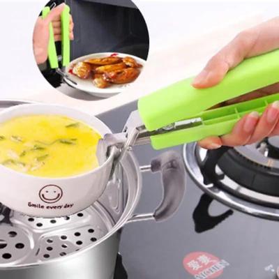 Bowl Holder Dish Clamp Pot Plate Bowl Clip Retriever Tongs Silicone Handle Kitchen Tool