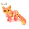 3D Printed Cat Figurine Movable Joints Cat Figure Articulated Animal Model Toy Home Office Bookshelf Desktop Decoration Ornament