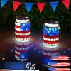 1/2Pcs Solar Garden Light, Outdoor Waterproof Solar-Powered Hanging Lantern with American Flag Design for Independence Day Holiday Decoration