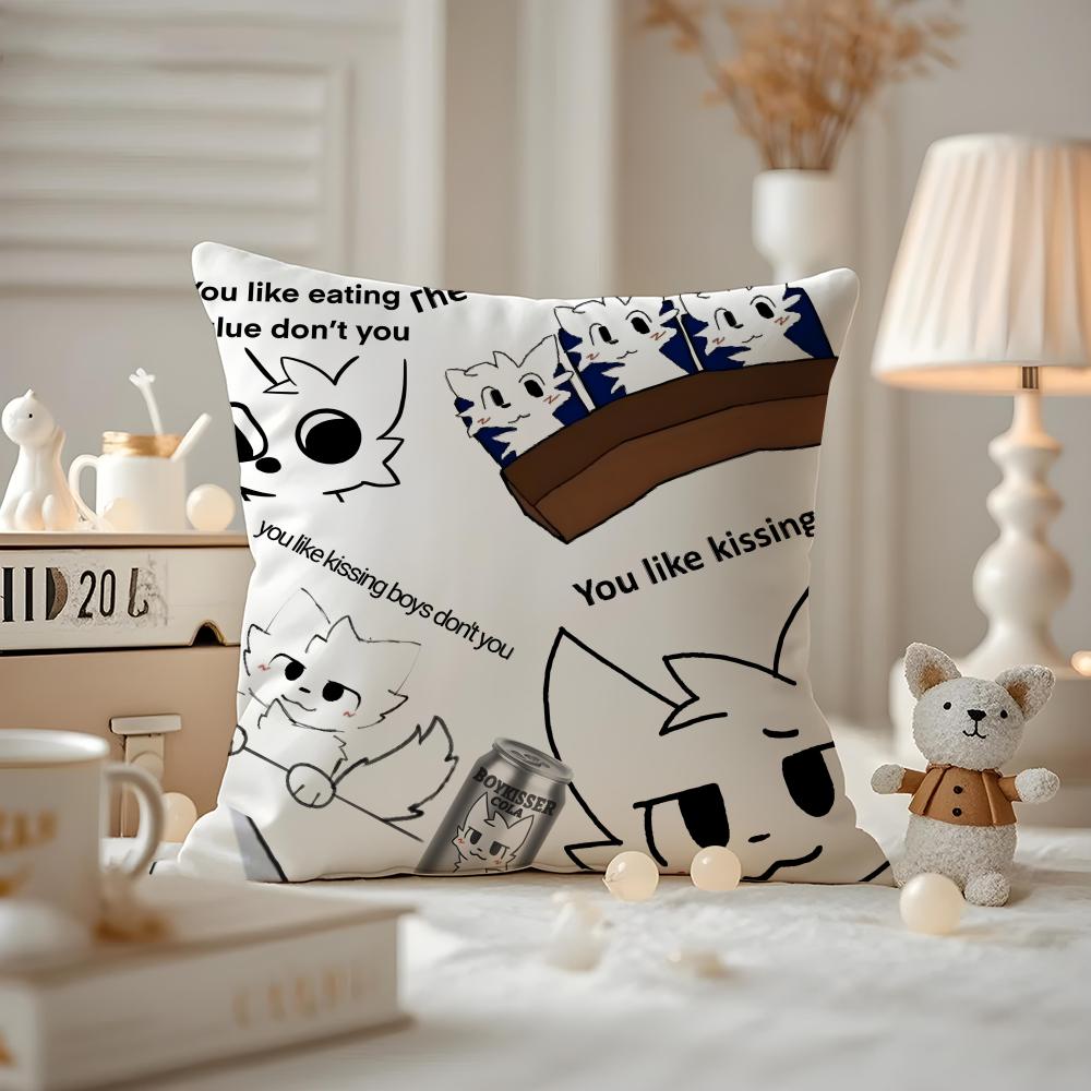 Boykisser Silly Cat Cushion Cover Pattern Printed Pillowcase For Living Room Sofa Cushion Cover & Bedroom Decor