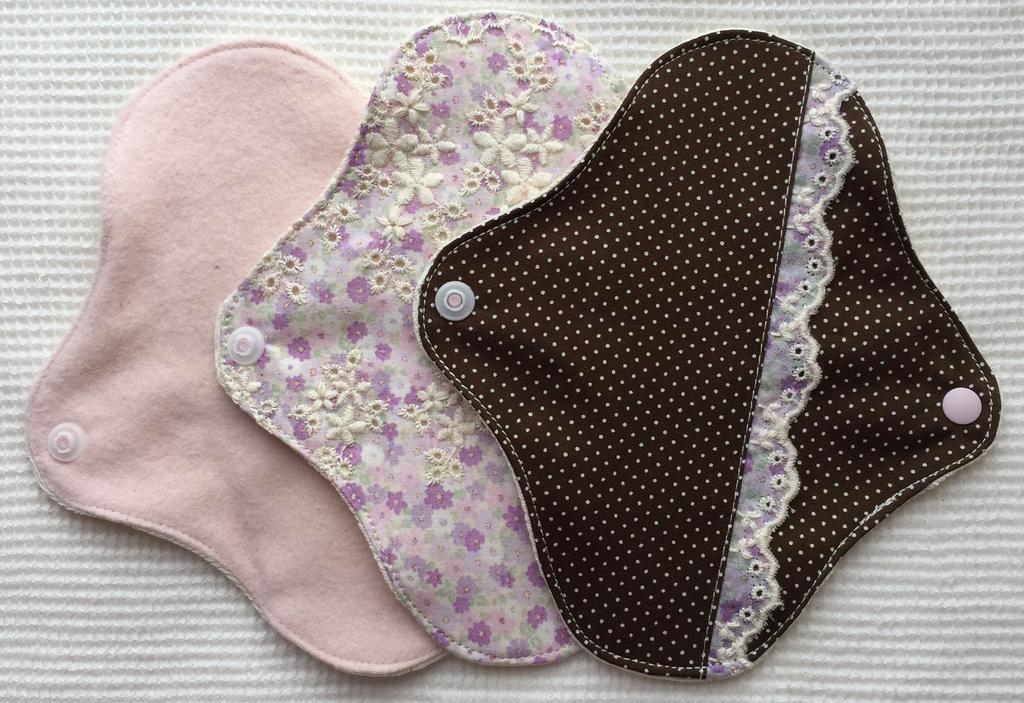 Sweet Cotton Cloth Sanitary Organic Knit Liners Pads, (Leela Set) 3-Pack