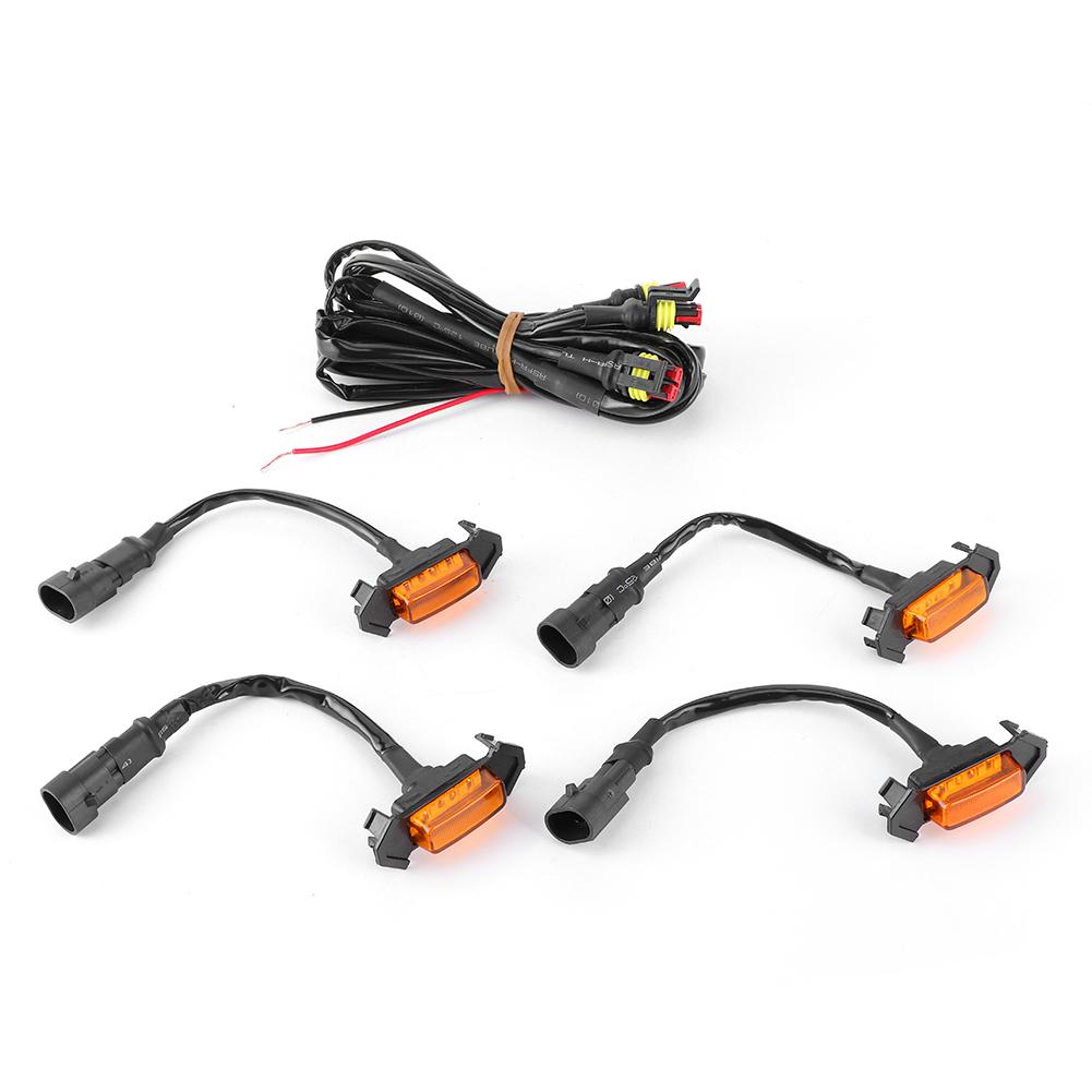 4pcs 12V Car LED Grille Light High Brightness Accessory Fit for Toyota Tacoma 2016‑2020Yellow Lens Yellow Light