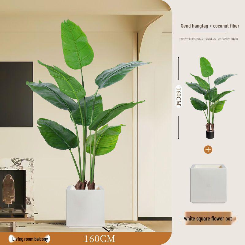 Large Faux Bird of Paradise Tree - Indoor Living Room Floor-Standing Luxury Green Plant Decor