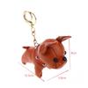 French Bulldog Keychain Plush Doll Bag Pendant Soft Leather Chubby Puppy Keyring Cute Car Purse Hanging Decor
