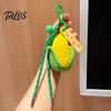 Plush Vegetable Ornament Crocheted Corn Keychain for Backpacks, Handmade Keyring with Bell Crochet Food Accessory & Blessing Tag, Simulated Bag Charm