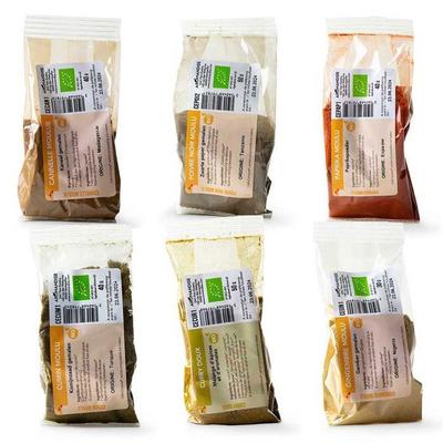 Kit of 6 Organic Powdered Spices