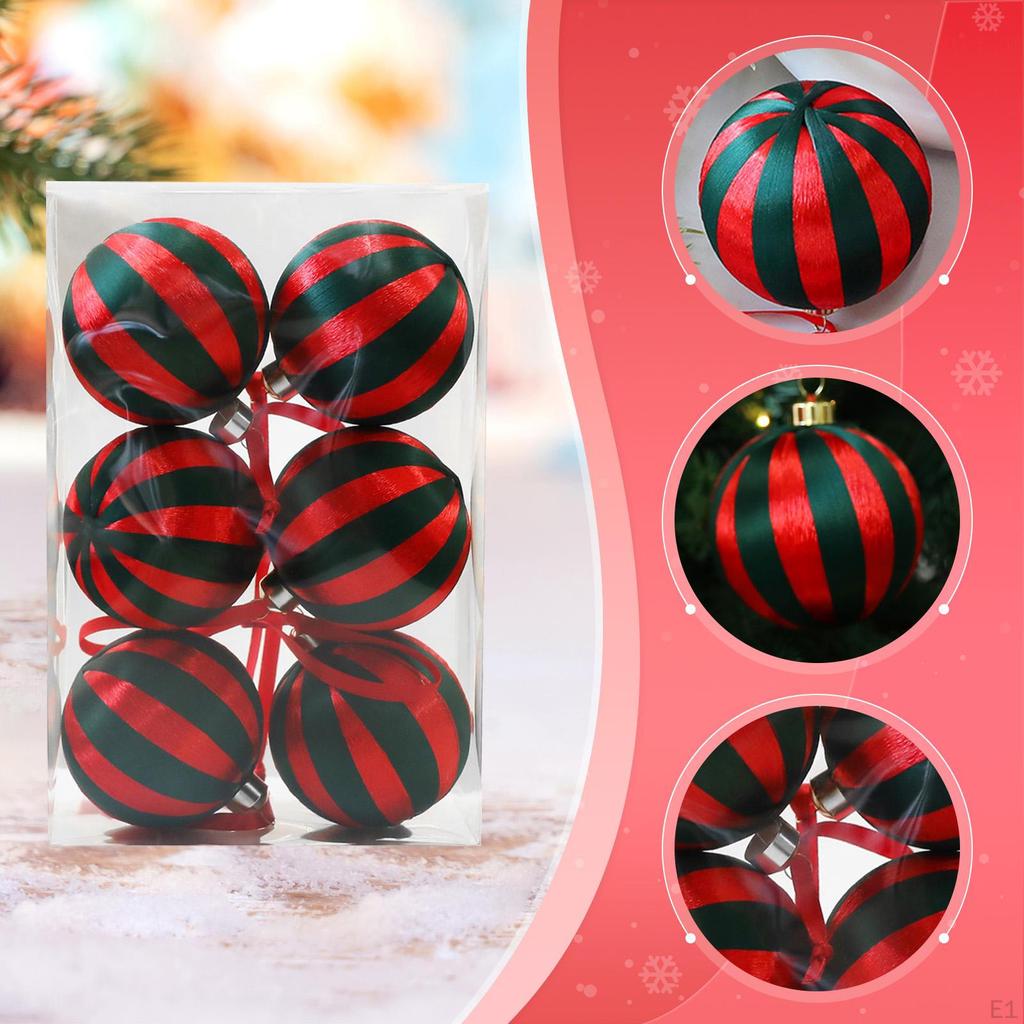 6 Pieces Christmas Ball Ornaments Charm Pendants Tree Hanging Decorations