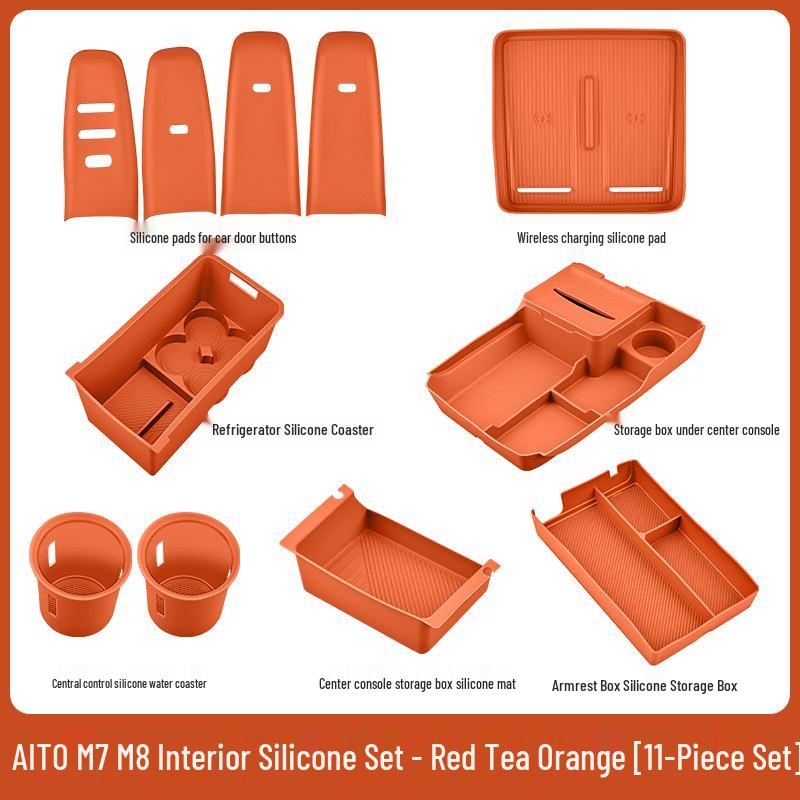 Fits 26 AITO M7/M8 Models: Central Control Wireless Charging Silicone Pad Upgrade Set