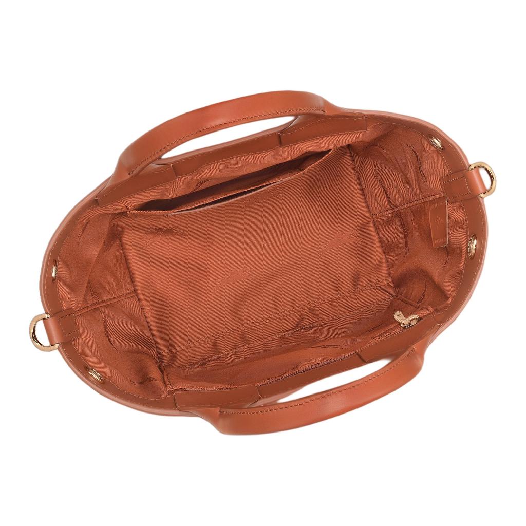 Longchamp Le Roseau Classic Bamboo Buckle Closure Leather Tote Bag Small Women Tote Bags Bark 10273HGCM11