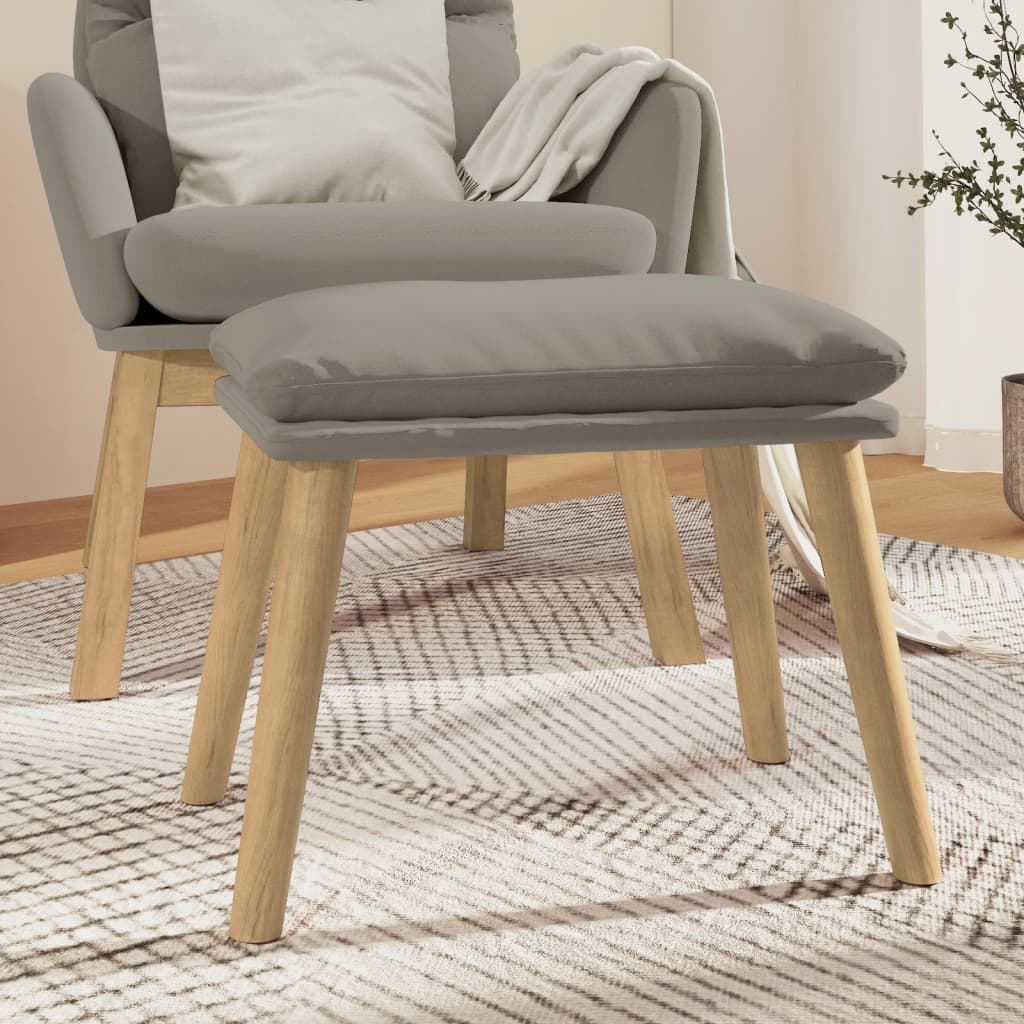 Footstool Light Grey 45 X 29.5 X 35 Cm Velvet