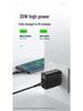 30W Triple-Port Fast Charger with Digital Display for Apple 15 Pro - Dual USB-C and USB Ports