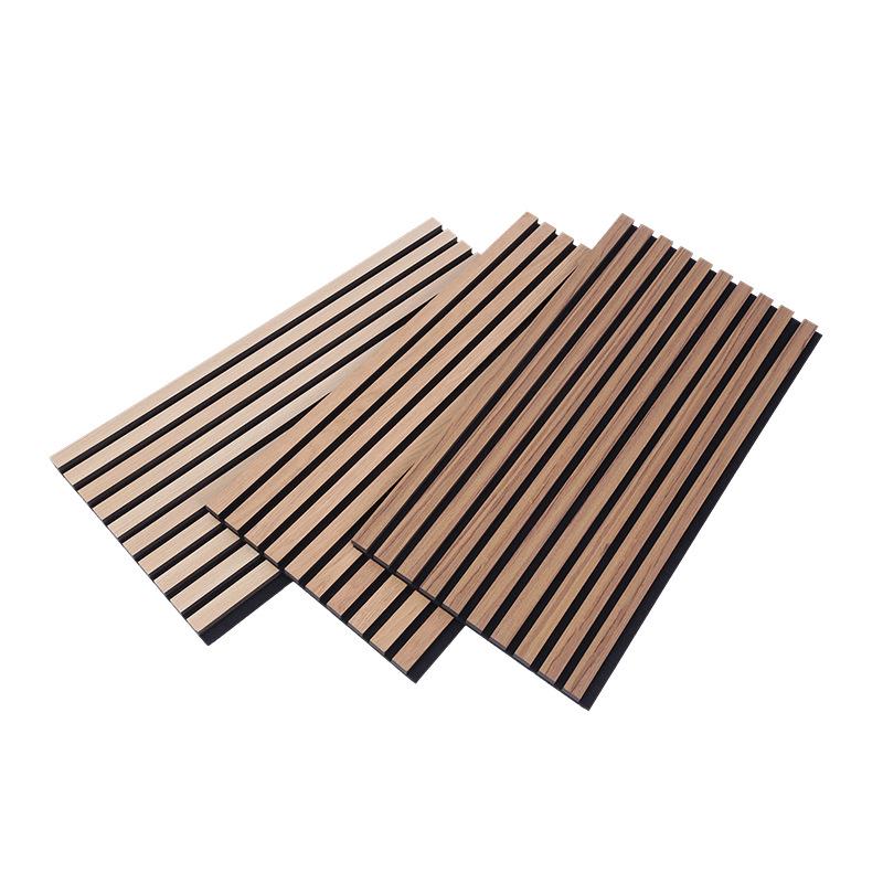 Wood Strip Polyester Fiber Sound-Absorbing Wall Panel for Decoration and Insulation