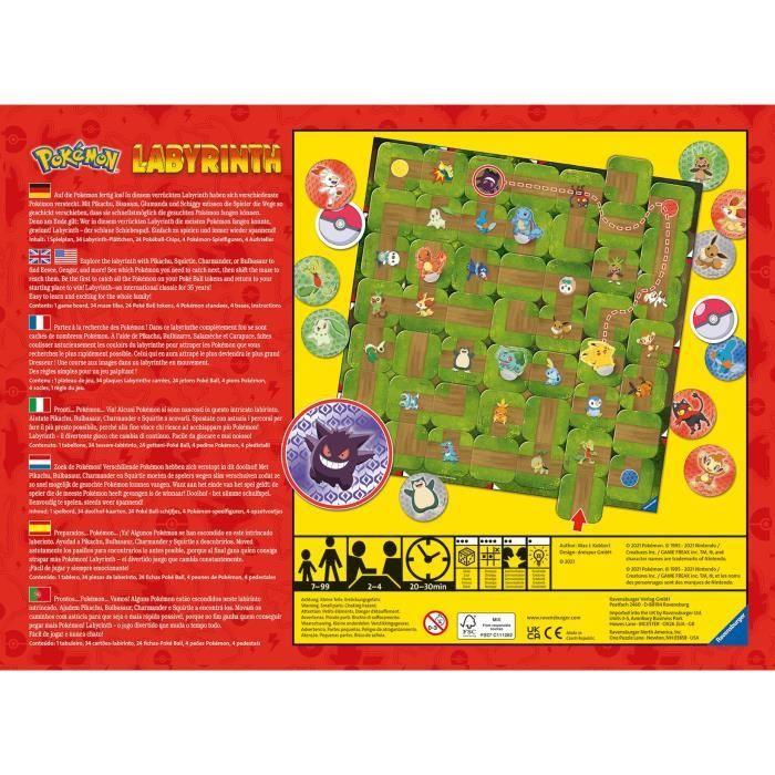 Labyrinthe pokemon - ravensburger - jeu de société famille - chasse au trésor - 2 à 4 joueurs dès 7 ans