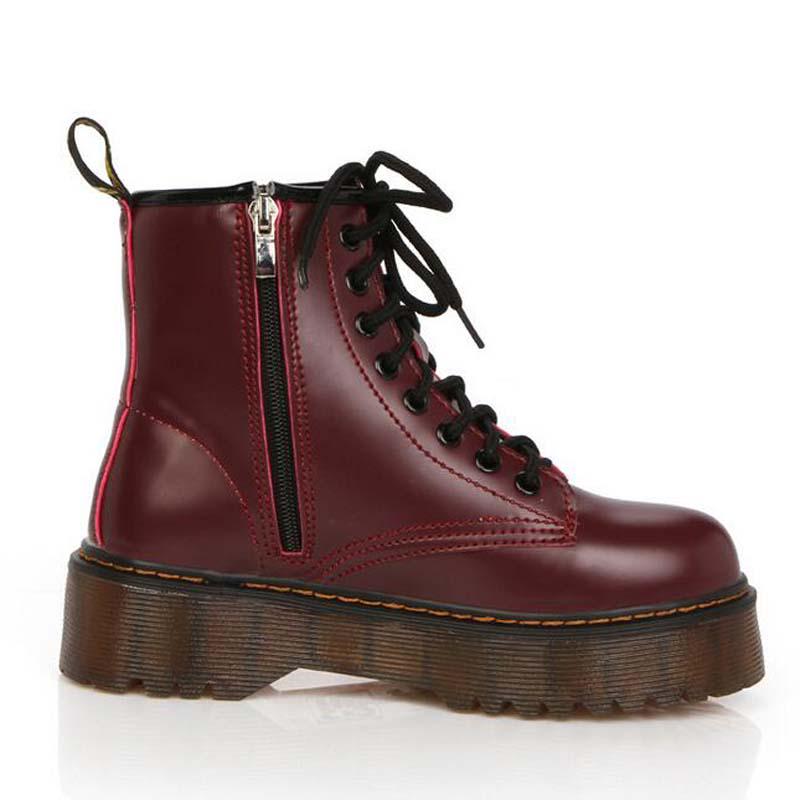 High Quality Platform Autumn and Winter Add Cotton Warm Motorcycle Boots Women's Punk Ankle Boots Size 35-40 C062