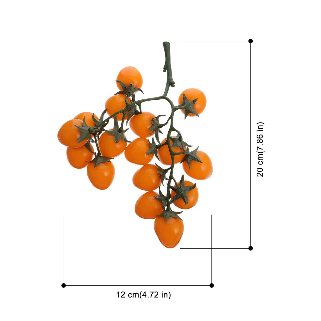 Lifelike Artificial Cherry Tomatoes 12 Pieces for Home Kitchen Decor Party Holiday Display Fake Fruit Ornament Photography