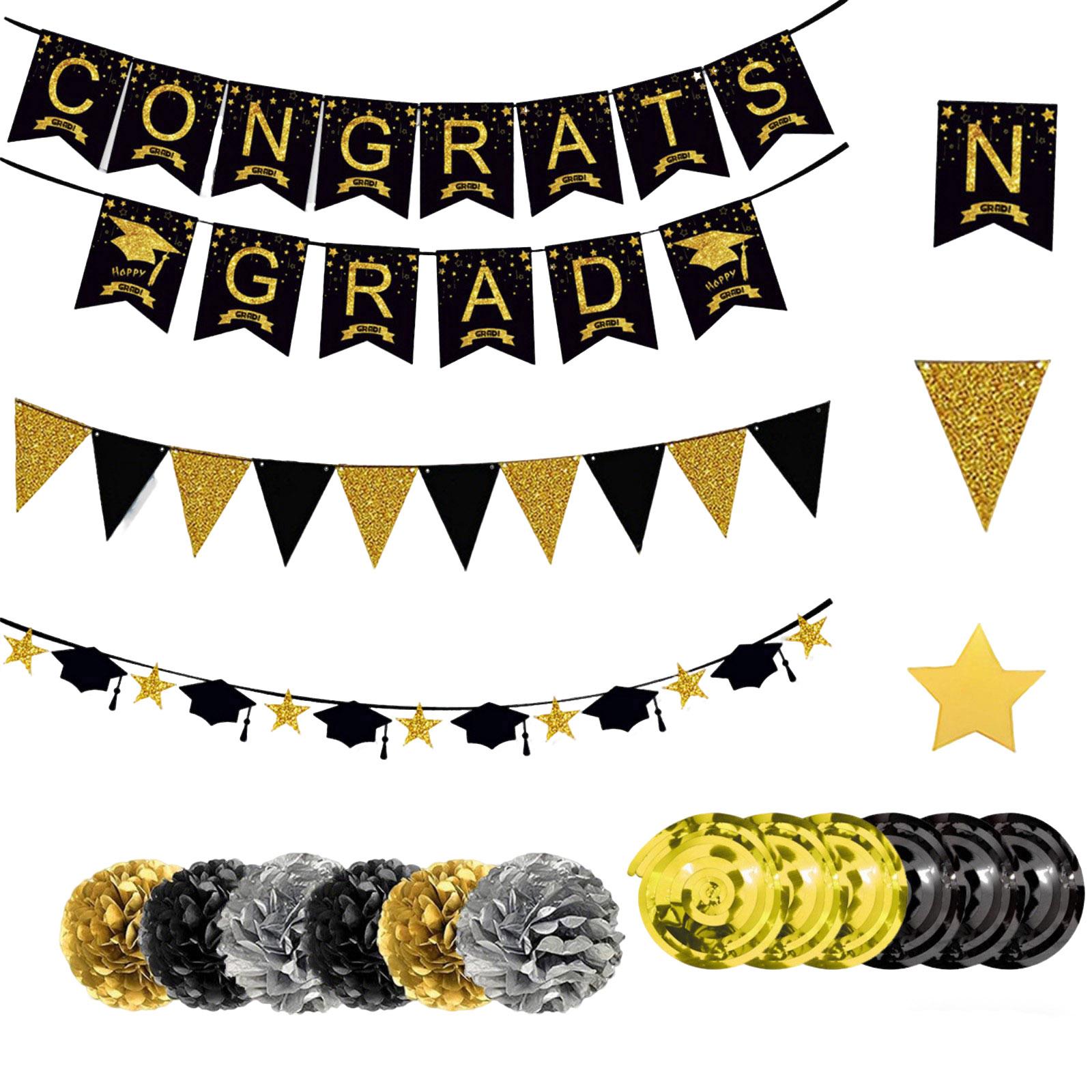 

Graduation , Campus Graduation Decorations, Party Graduation Celebration Flag Paper Flower Ball Whirlwind Hanging Decorations Set, Indoor Dining Party One Size