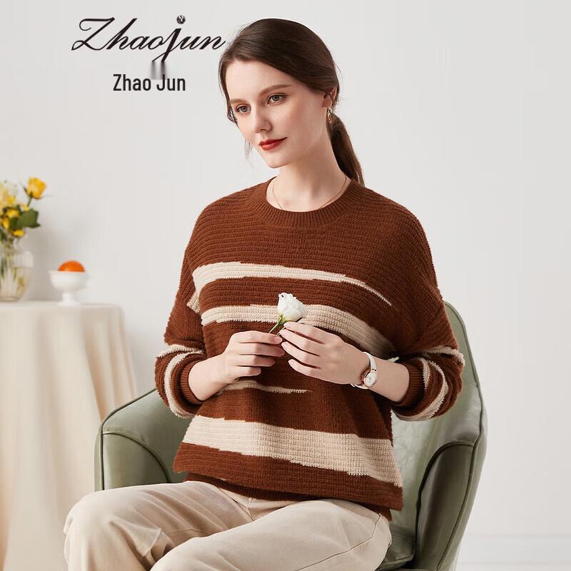

Zhaojun Women s Autumn/Winter Round Neck Pure Cashmere Sweater L