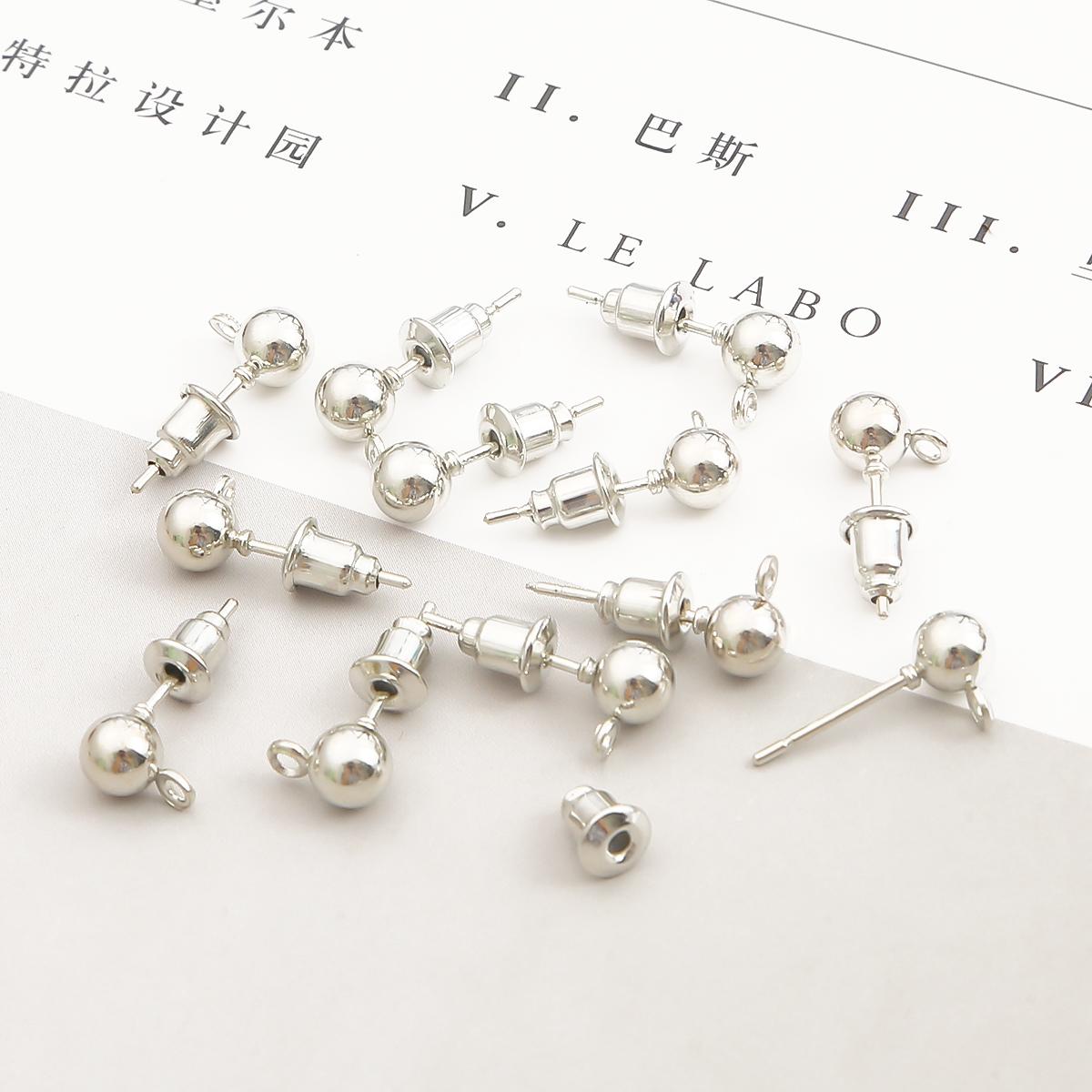 

10/50 шт. металлические фурнитура для сережек-гвоздиков, основные стопоры для игл для серег, аксессуары «сделай сам» 4x15mm 50pcs