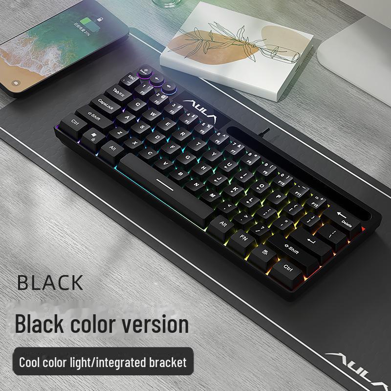 

Проводная клавиатура AULA Wolf Spider F3061 Mini с 61 клавишей и RGB-подсветкой black чёрный