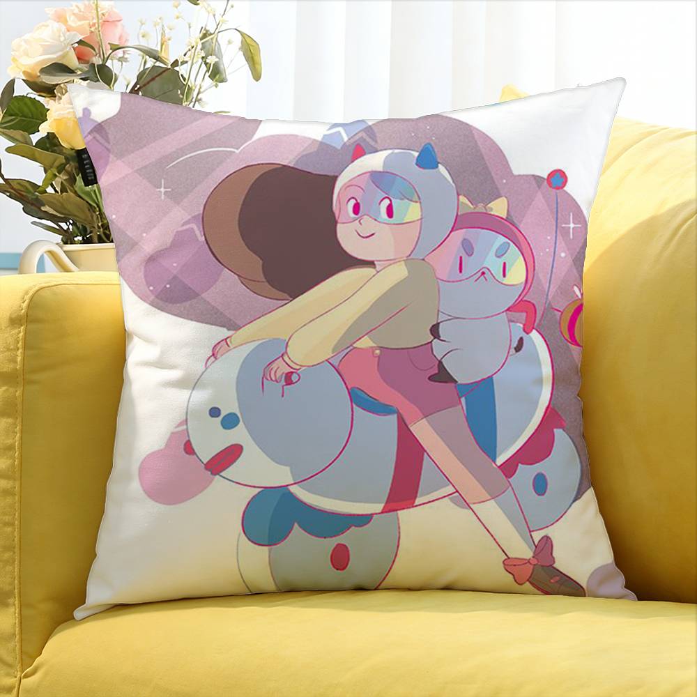 Bee And Puppycat Cartoon Style Badge Various Sizes Square Pillow Case For Car Home Bedchamber Decor