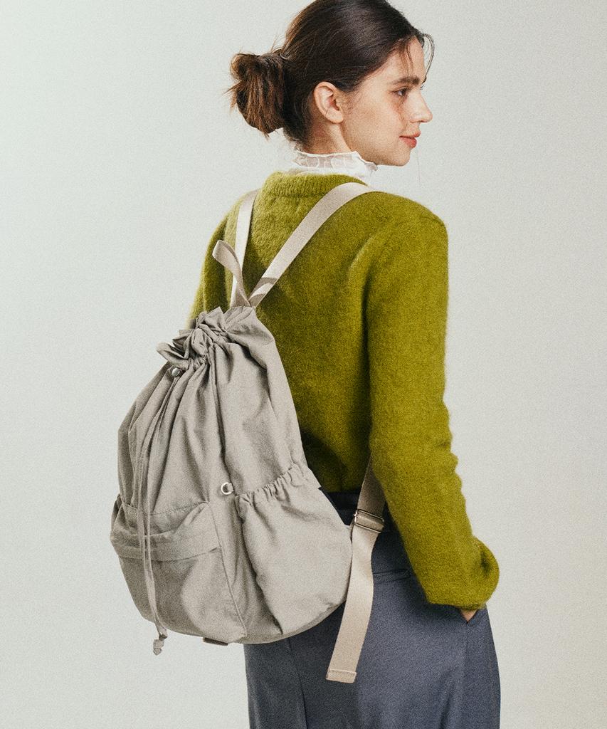 Trm Trm Recycled Nylon Drawstring Backpack T33W Grey