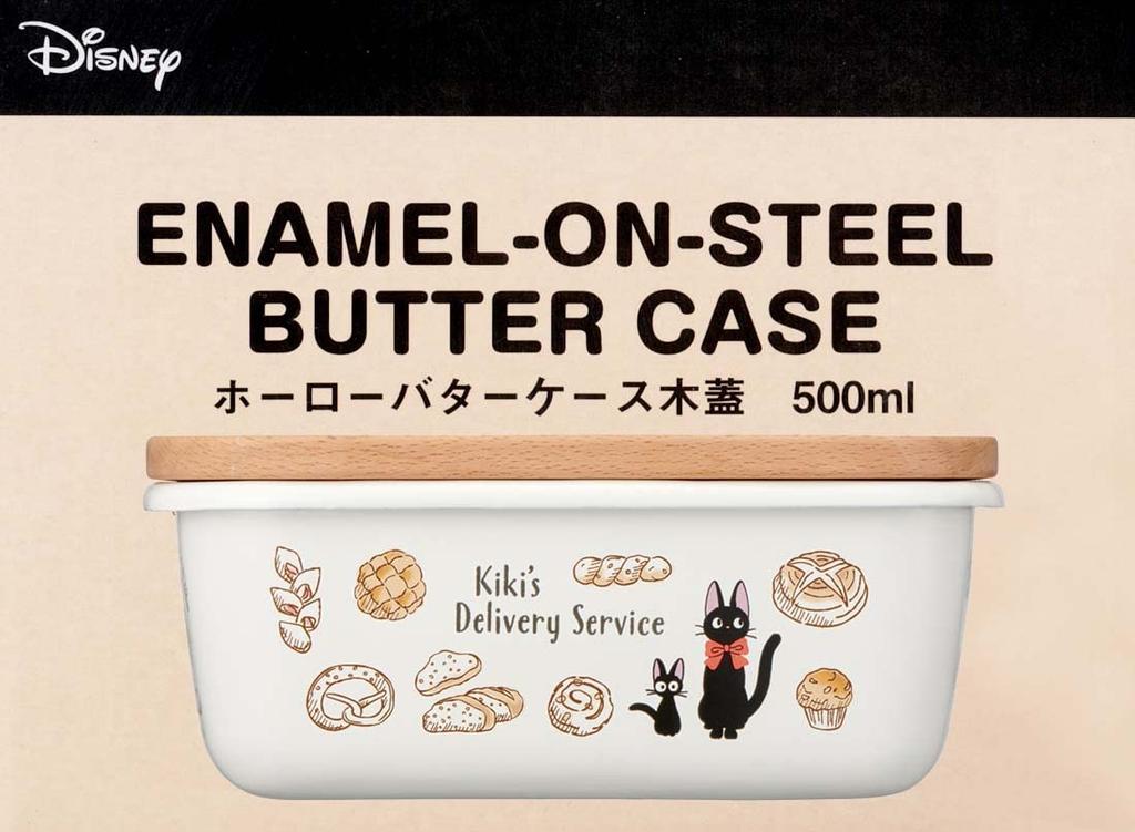 Skater Enamel Butter Case, 500ml, Wooden Lid, Studio Ghibli "Kiki's Delivery Service" ENBT5-A