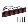 Rocker Switch Panel Red Light LED Panel Replaces Hardware Pre Wired on Off Toggle Switch for RV Work 12-24V Cars Yachts