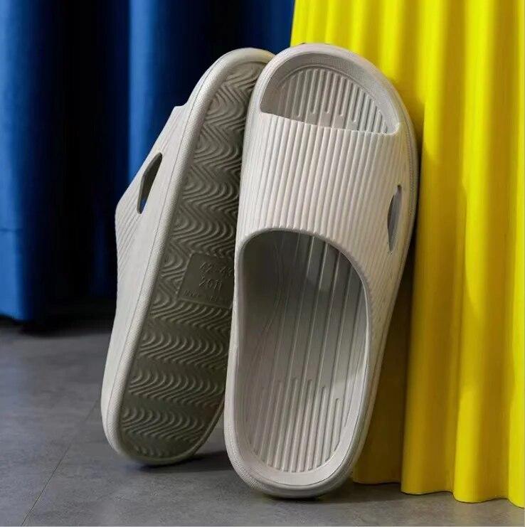 Summer Unisex Slippers Women Solid Color Eva Indoor Bath Thick Platform Men Anti Slip Soft Home Flip Flops Comfort Beach Sandals