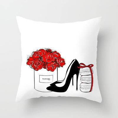Valentine'S Day Series Patterns Throw Pillow Cover With Short Plush Print For Living Room Sofa Decoration Cushion Cover