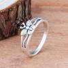 S925 Silver Plated Butterfly Ring for Women Lightweight Drip Oil Black Engagement Ring European Style