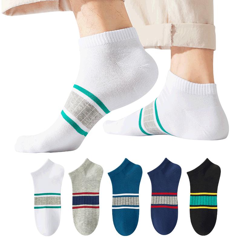 MaoRen Men s 100% Cotton Anti-Bacterial Ankle Socks (5-Pair Pack) One Size