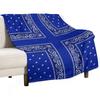 Blue Bandana Throw Blanket Multi-Purpose Softest Picnic Soft Blankets