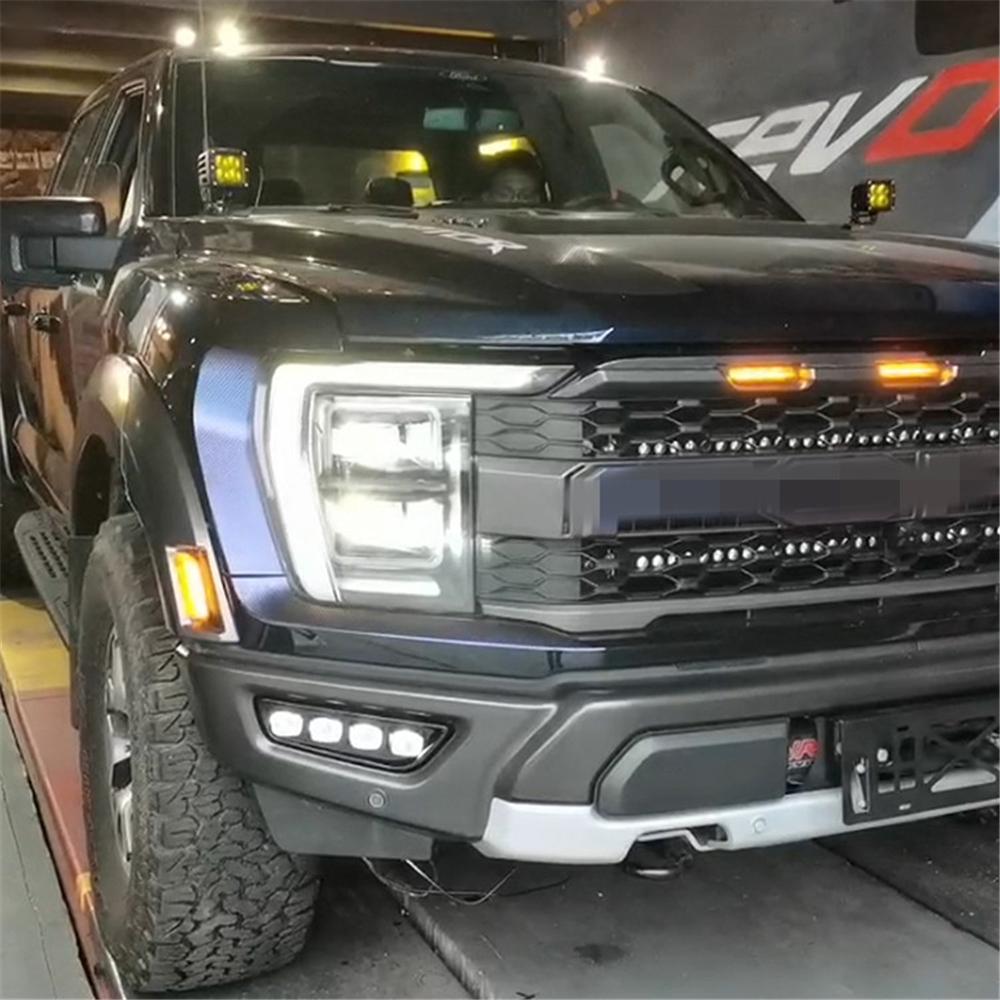 2× LED Daytime Running Lights Flowing Turn Signal Lamp For Ford F150 Raptor 2022
