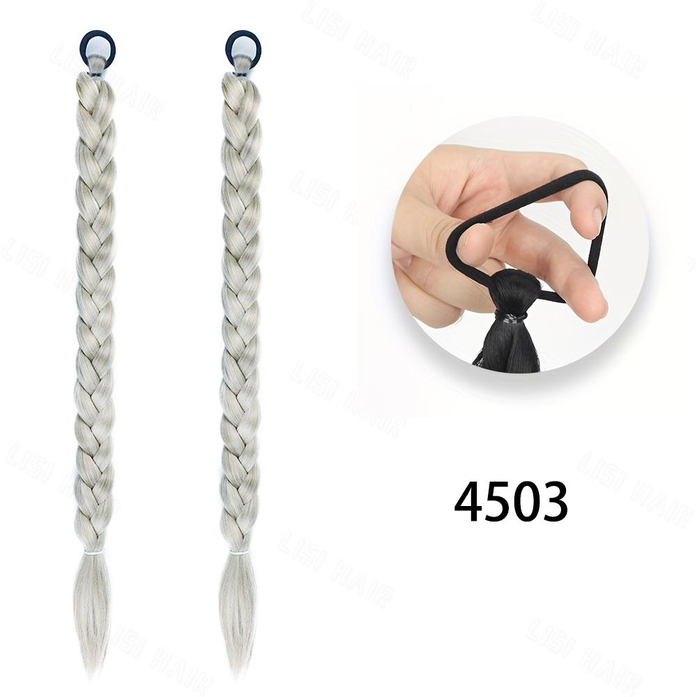 MISS WIG Synthetic With Elastic Band Hair Fiber Extensions Natural Looking  Long Braided Ponytail Hair Accessories For Women Party Daily Use