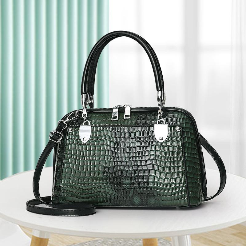 Handbag bag snake pattern shoulder bag messenger bag women's bag high quality leather shell bag bags