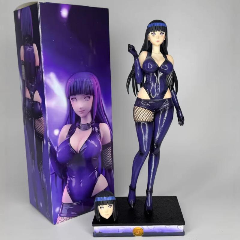 

Naruto Shippuden Hyuga Hinata PVC Anime Figurine Purple Outfit Version Anime Girl Collectible Model Replaceable Head Fan Collection Desktop Decoration 28.5cm фиолетовый