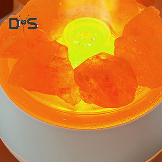 Ultrasonic Cold Mist Air Humidifier with 7 Colors Salt Lamp Fragrance Diffuser Timer Function Air Humidifier Aromatherapy Essential Oil Diffuser