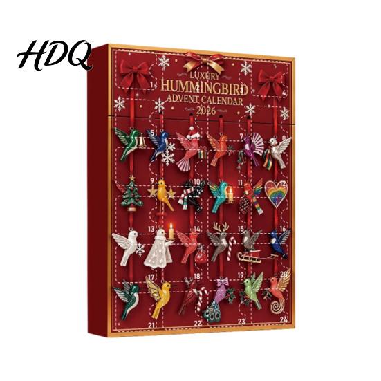 Theme Hanging Ornaments Christmas Advent Calendar 2026 24 Days Countdown with Acrylic Day Gift Box Ornaments Collectible Gifts for Holiday