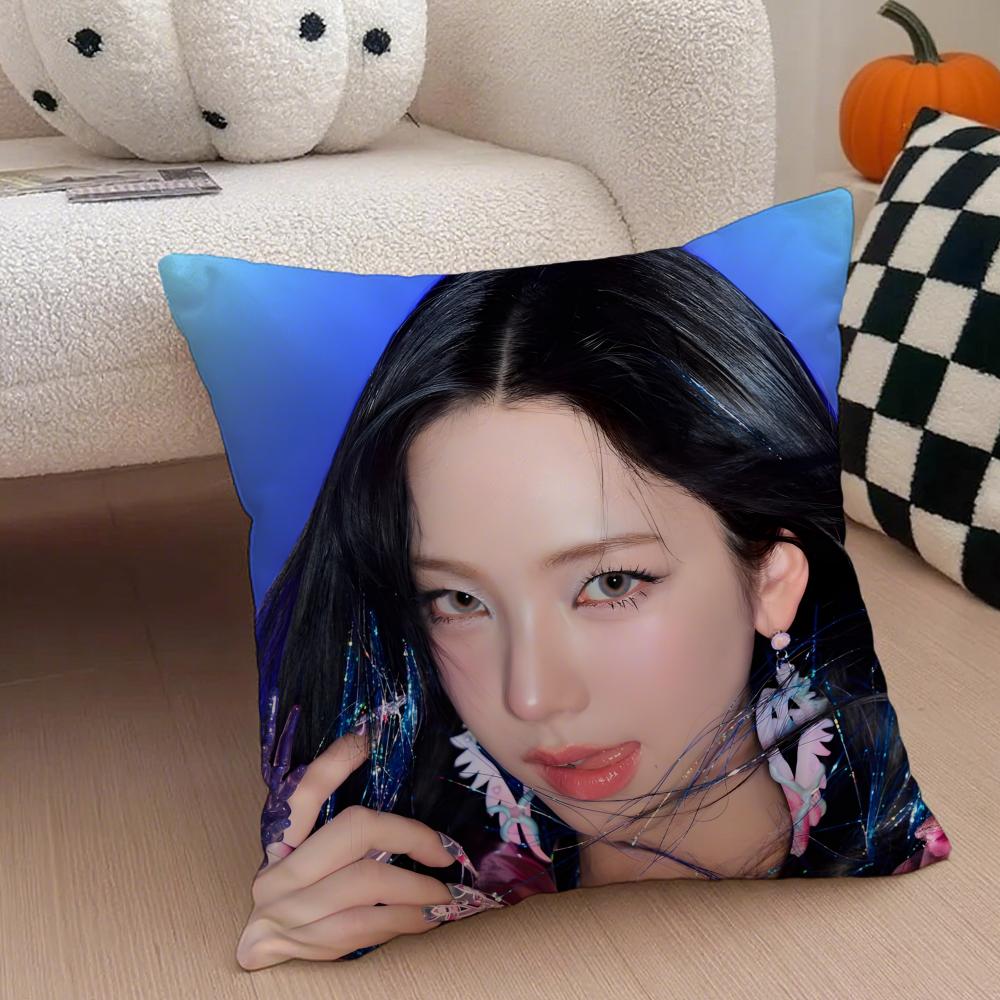Elegant Korean Beautiful Singer KKarina Cushion Cover Throw Pillow Cover Hidden Button Durable Polyester Chair Cushion