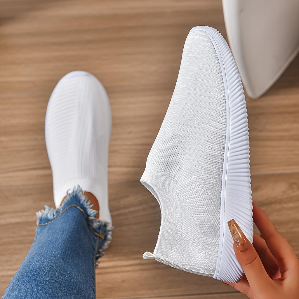 Spring Women Shoes Knitting Sock Outdoor Sneakers Women Flat Shoes Casual Breathable Sneakers Flats Walking Shoes for Women