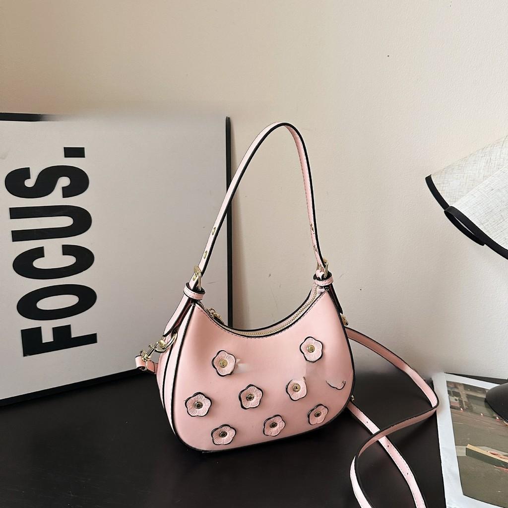 Flower Three Dimensional Trendy Small Women Bag Inner Pocket Design Zipper Bags