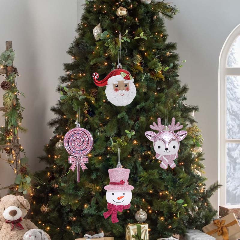 1pc Christmas tree decoration, Santa Claus, snowman, elk, artificial lollipop decoration, with hanging rope