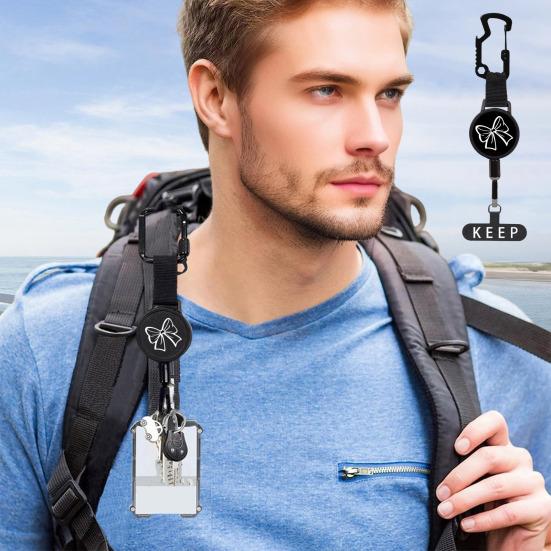 Пряжка для мобільного телефону Висувний тримач зі шнуром 60 см для швидкого доступу Нержавіюча сталь Протиугінний ремінець-затискач Аксесуар для телефону