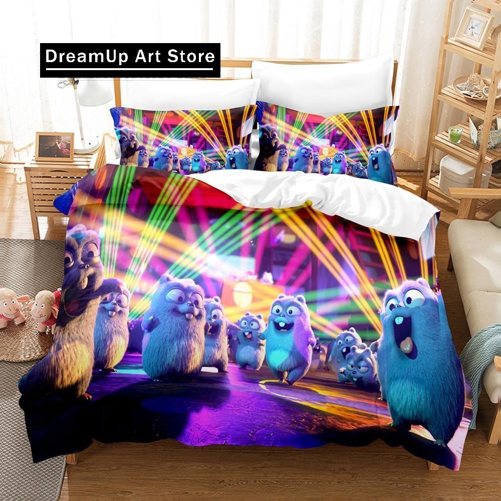 3D Print Fashion Grizzy and The Lemmings Bedding Set Boys Girls Twin Queen Full Size Duvet Cover Pillowcase Bed Adult Bedroom
